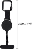 Anti-theft Phone Cord - Set of 2 - Retractable - With Belt Clip - Safety Cord for Smartphone - Black