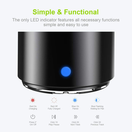 Mini Bluetooth Speaker (Silver) | Portable & Pocket-Sized | Powerful Bass with Passive Radiator | 12-Hour Battery Life | Ideal for Outdoors