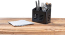 Set of 2 Cutlery Holders - Black & Silver - 430 Stainless Steel Cutlery Basket - Countertop Drainer - Modern & Rustproof