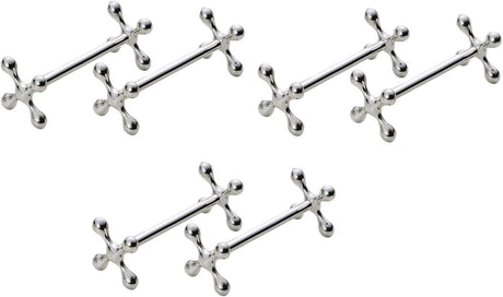 Knife Rests Silver - Set of 6 - Classic Cutlery Rests - Table Decoration for Dinner & Christmas - Metal - 8 x 3cm