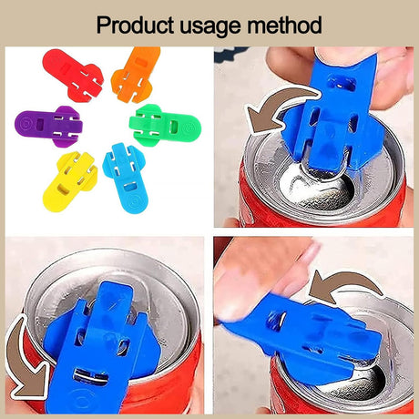 12 Piece Can Opener for Soda & Beer - Ring Opener & Nail Protector - Easy Opening - Multicolor