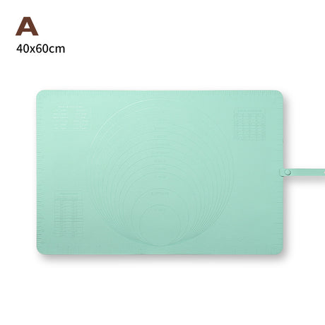 Large Silicone Baking Mat - 60x40 cm - Non-slip Dough Mat with Measurement Marking - Rolling Mat for Dough & Fondant - Green