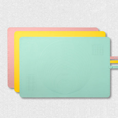Large Silicone Baking Mat - 60x40 cm - Non-slip Dough Mat with Measurement Marking - Rolling Mat for Dough & Fondant - Green