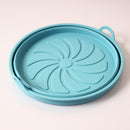 Silicone Airfryer Tray Foldable - Reusable Basket - Heat Resistant & Dishwasher Safe - Round - Blue