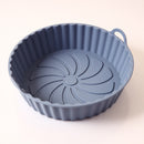 Silicone Airfryer Tray Round - Reusable Basket - Heat Resistant & Dishwasher Safe - Airfryer Accessories - Gray