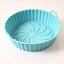 Silicone Airfryer Tray Round - Reusable Basket - Heat Resistant & Dishwasher Safe - Airfryer Accessories - Blue