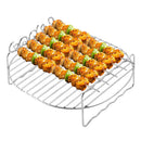 Airfryer Grill Rack Round - Stainless Steel Grill Rack - Raising Rack - Universal Airfryer Accessory - Silver