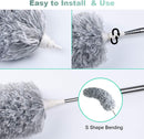 Telescopic Feather Duster - Extendable up to 280 cm - Feather Ball & Dusting Brush - Microfiber - Reach High Ceilings Without a Ladder