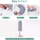 Telescopic Feather Duster - Extendable up to 280 cm - Feather Ball & Dusting Brush - Microfiber - Reach High Ceilings Without a Ladder