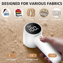 Electric Lint Remover - Rechargeable Lint Shaver - With LED Display - 3 Speeds - Sweater Depiller - White