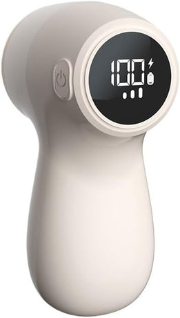 Electric Lint Remover - Rechargeable & Digital Display - For Home Use - Sweater Depiller with LED Screen - White