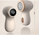 Electric Lint Remover - Rechargeable & Digital Display - For Home Use - Sweater Depiller with LED Screen - White