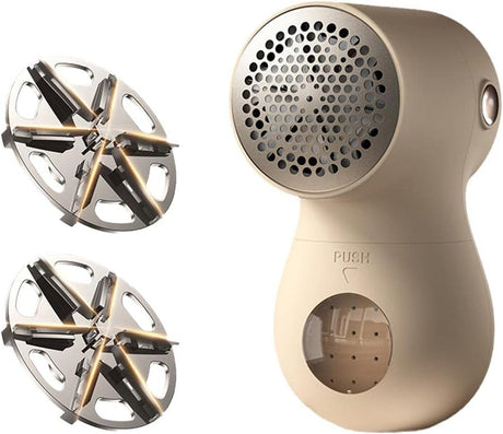 Electric Lint Remover - Rechargeable Lint Shaver - 3 Speeds & Digital Display - Includes 2 Original Blades - White