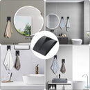 Black Towel Clip - Set of 4 - Stainless Steel - Self-Adhesive Tea Towel Holders - Wall Hooks for Kitchen