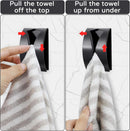 Stainless Steel Tea Towel Holder - Set of 4 - Self-Adhesive Towel Clip - No Drilling Required - For Kitchen & Bathroom