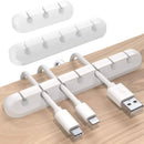 White Cable Clips - Set of 3 - Self-Adhesive Cable Holders - Cable Management for Desk & Office