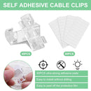 Transparent Cable Clips - Set of 40 - Self-Adhesive Cable Holders - For Cables up to 7 mm - Cable Management