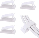 Adjustable Cable Clamps White - Set of 50 - Self-Adhesive Cable Clips - Cable Management for Desk & TV