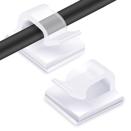 Transparent Cable Clips - Set of 60 - Self-Adhesive Cable Holders - For Cable Management & Christmas Lights