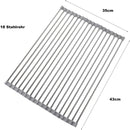 Roll-up Dish Draining Rack Grey - 43 x 35 cm - Sink Roll Mat - Draining Grid for Dishes & Vegetables
