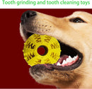 Dog Toys - 2 Pieces Teeth Cleaning Balls - Natural Rubber with Treat - Tear-Resistant - For Dogs and Cats