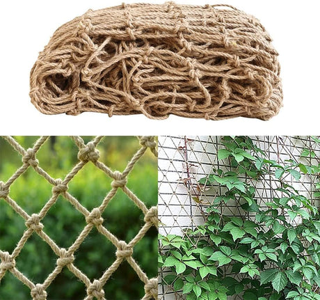 Plant Support Net for Climbing Plants - 2 x 5 Meters - Jute Climbing Net - Natural & Sustainable