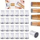 Chair Leg Caps Set of 24 - Ø 16-22 mm - Round - Transparent Silicone - Floor Protectors for Wooden Floors