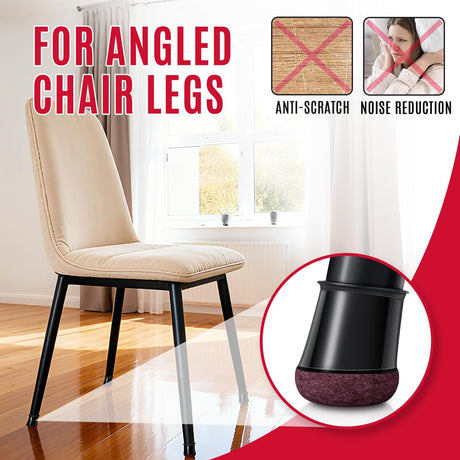 Black Chair Leg Caps - Set of 24 - Size S - Silicone Floor Protectors - Against Scratches and Noise