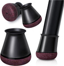 Black Chair Leg Caps - Set of 24 - Size L - Silicone Floor Protectors - Against Scratches and Noise