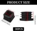 Square Tube Caps 20x20 mm - Set of 30 - Black - Insert Caps for Furniture & Chairs