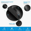 Door Stopper Floor Half Moon - Set of 2 - Black - Self-adhesive - No Drilling - Stainless Steel