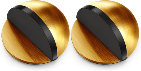 Door Stopper Floor Half Moon - Set of 2 - Gold - Self-adhesive - No Drilling - Stainless Steel