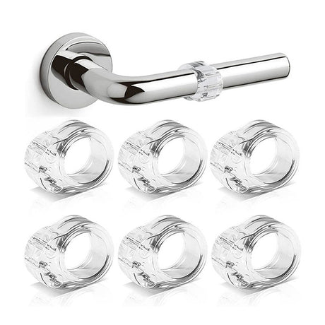 Door Handle Protectors White - Set of 6 - Door Stopper for Latch - Wall Protection - PVC Bumpers