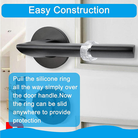 Door Handle Protectors White - Set of 6 - Door Stopper for Latch - Wall Protection - PVC Bumpers