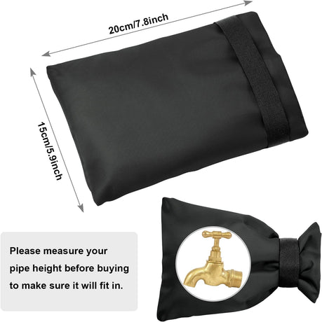 Outdoor tap covers set of 4 - thermal frost protection - waterproof tap protectors - black