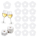 100 Pieces Wine Glass Markers Paper - Blank Flower Place Cards - DIY Wine Hangers for Weddings & Parties - White