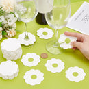 100 Pieces Wine Glass Markers Paper - Blank Flower Place Cards - DIY Wine Hangers for Weddings & Parties - White