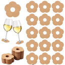 100 Pieces Wine Glass Markers Paper - Blank Flower Place Cards - DIY Wine Hangers for Weddings & Parties - Brown