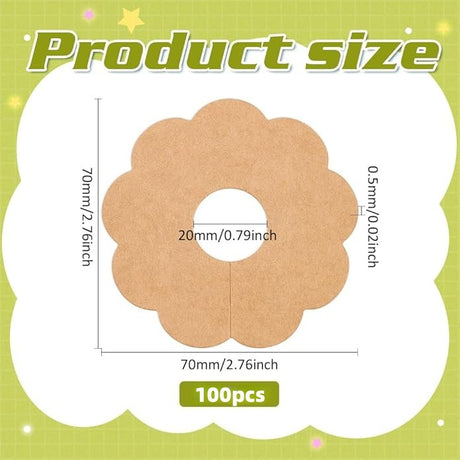 100 Pieces Wine Glass Markers Paper - Blank Flower Place Cards - DIY Wine Hangers for Weddings & Parties - Brown