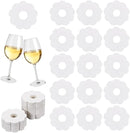 300 Pieces Wine Glass Markers Paper - Blank Flower Place Cards - DIY Wine Hangers for Weddings & Parties - White