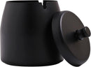 Stainless Steel Ashtray with Lid - Black - Ø 9 cm - Wind Ashtray for Outdoor & Indoor Use - Storm Ashtray
