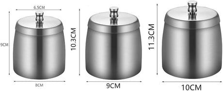 Stainless Steel Ashtray with Lid - Black - Ø 9 cm - Wind Ashtray for Outdoor & Indoor Use - Storm Ashtray