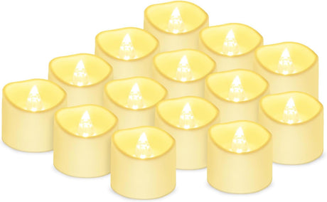 14x LED Candles - Moving Flame & Real Wax - 3D Wick - Battery Operated - For Christmas and Mood Lighting