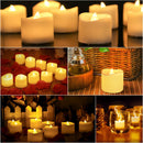 14x LED Candles - Moving Flame & Real Wax - 3D Wick - Battery Operated - For Christmas and Mood Lighting
