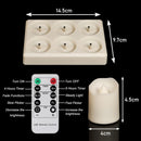 Rechargeable Tea Lights (6 Pieces) - With Charging Station and Timer - Flickering Flame - LED Candles for Parties & Decoration - White