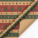 Christmas Wrapping Paper - 6 Sheets - Retro & Vintage Design - Complete Set with 2x Rope, Tape & Stickers - Gift Wrap