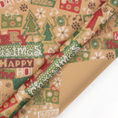Christmas Wrapping Paper - 6 Sheets - Retro & Vintage Design - Complete Set with 2x Rope, Tape & Stickers - Gift Wrap