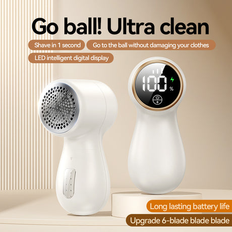 Lint Remover Electric – Portable Clothes Depiller & Fabric Shaver – Removes Lint, Hair and Pilling from Sweaters & Jackets – Rechargeable and Safe for Fabrics-White