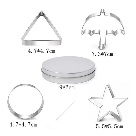 Cookie Cutters - Cookie Press Tools - Cookie Molds - DIY Baking Mold Set - Stainless Steel - Set of 12