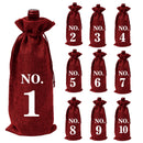 Linen wine bags - jute wine bags - blind tasting - drawstring bags - wine bottle protectors - 10 pieces - red